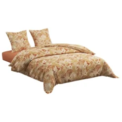 Parure de lit 3 pièces réversible motif végétal