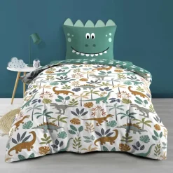 Parure de lit 2 Pièces Réversible Dinosaure