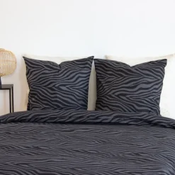 Parure de lit 3 pièces zèbre coton housse + taies
