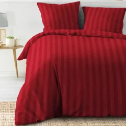 Parure de lit rayures dans le tissage