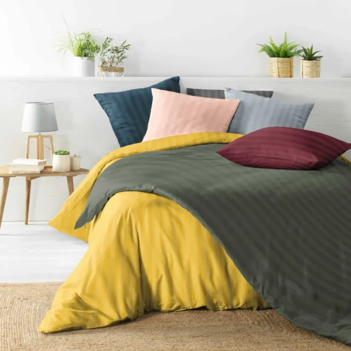Parure de lit rayures dans le tissage