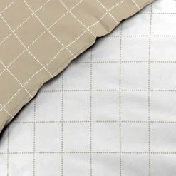 Parure de lit réversible en coton motif carreaux