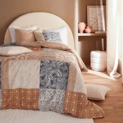Parure de lit réversible en coton imprimé patchwork