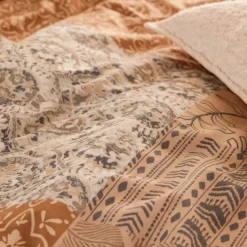 Parure de lit réversible en coton imprimé patchwork