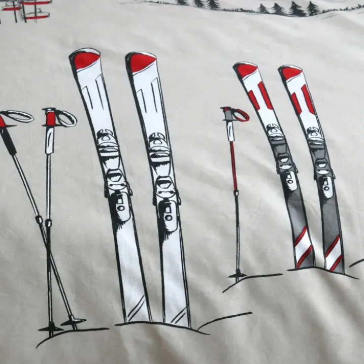 Parure de lit ski montagne
