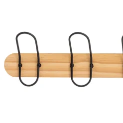 Patère en bois avec 6 attaches