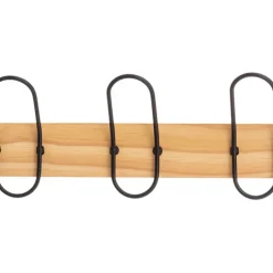 Patère en bois avec 6 attaches