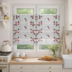 Petit voilage de fenêtre broderie triangle