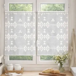 Petit voilage de fenêtre broderie triangle