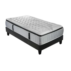 PHIGALIE - Matelas ressorts ensachés + sommier bois