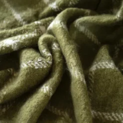 Plaid à carreaux aspect mohair avec franges