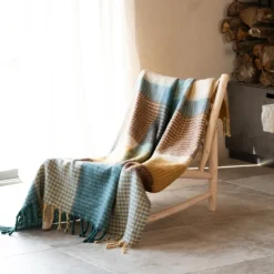 Plaid à carreaux aspect mohair doux