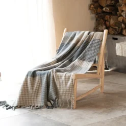 Plaid à carreaux aspect mohair doux