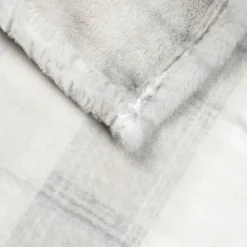 Plaid à carreaux écossais en imitation fourrure