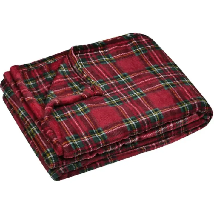 Plaid à carreaux écossais en polaire