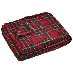 Plaid à carreaux écossais en polaire