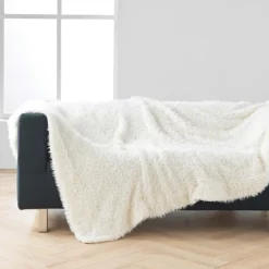 Plaid chaud imitation fourrure cocooning