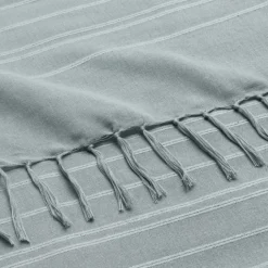 Plaid coton à franges grand format
