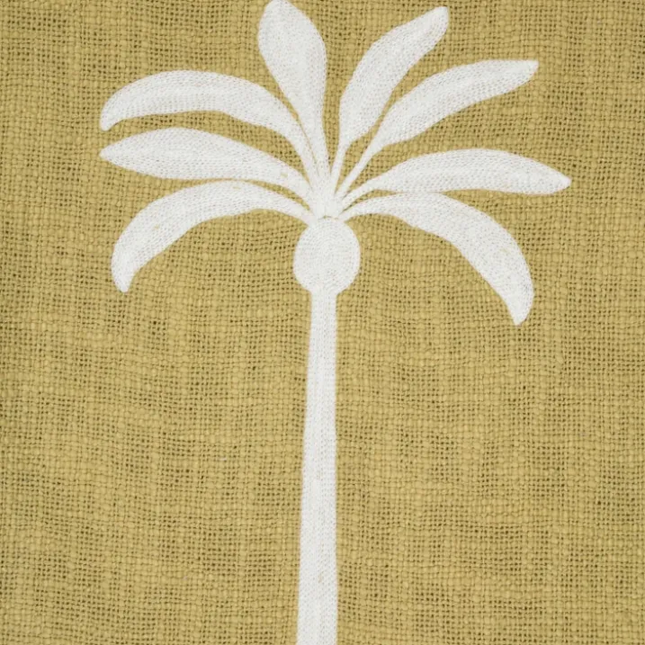 Plaid décoratif motif palmier esprit exotique