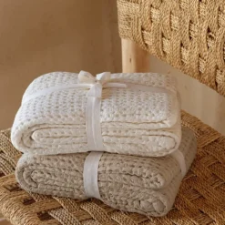 Plaid en coton gaufré