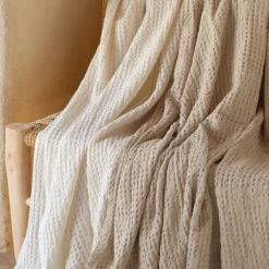 Plaid en coton gaufré