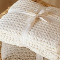 Plaid en coton gaufré