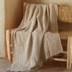 Plaid en coton gaufré