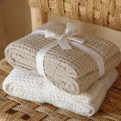 Plaid en coton gaufré