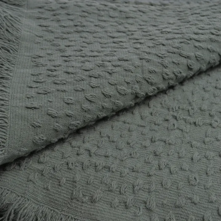 Plaid en coton jacquard à motif goutte d’eau