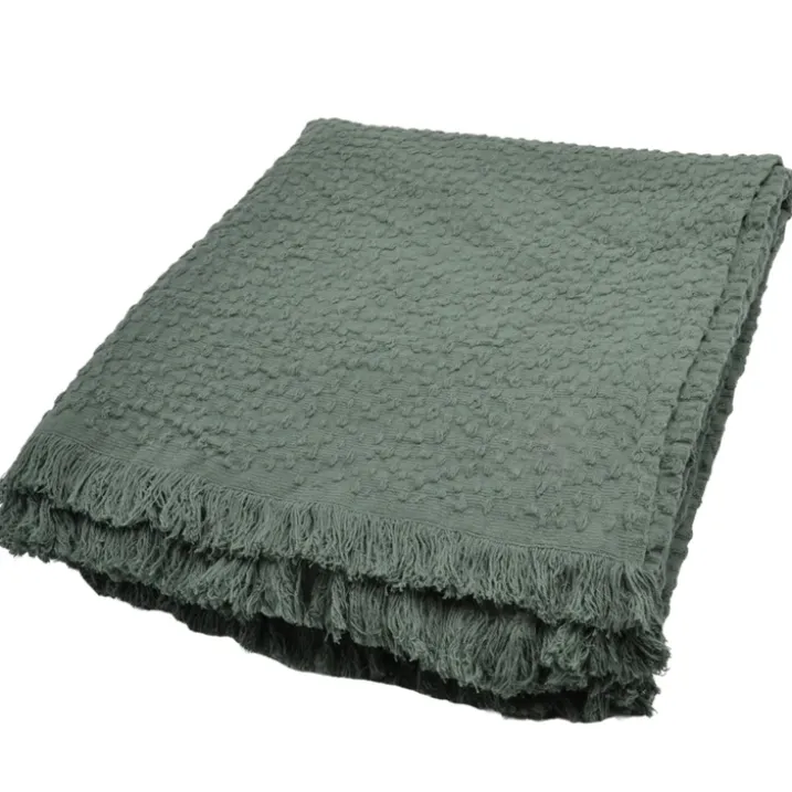 Plaid en coton jacquard à motif goutte d’eau