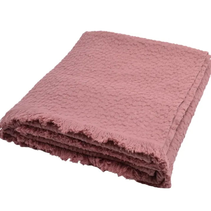 Plaid en coton jacquard à motif goutte d’eau