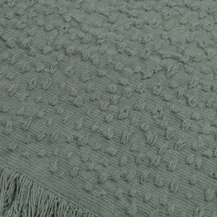 Plaid en coton jacquard à motif goutte d’eau