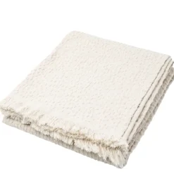 Plaid en coton jacquard à motif goutte d’eau