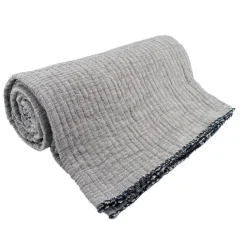 Plaid en coton lavé matelassé boutis