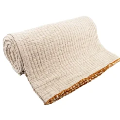 Plaid en coton lavé matelassé boutis