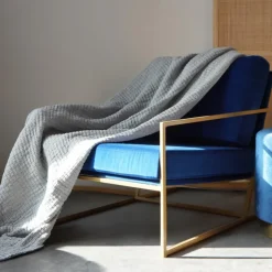 Plaid en coton lavé matelassé boutis