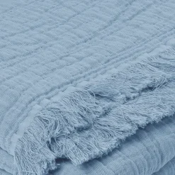 Plaid gaze de coton matelassé