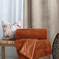 Plaid imitation fourrure double face flanelle