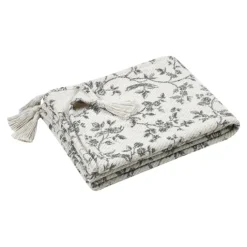Plaid imprimé floral esprit campagne chic