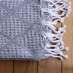 Plaid jacquard à franges
