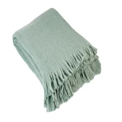 Plaid maille effet laine tricotée