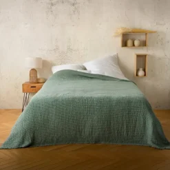 Plaid ou couvre lit 100%coton nid d’abeille