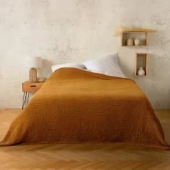 Plaid ou couvre lit 100%coton nid d’abeille
