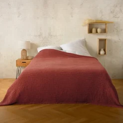Plaid ou couvre lit 100%coton nid d’abeille