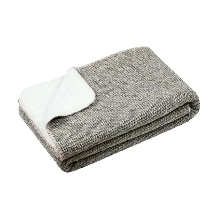 Plaid tricoté doublé sherpa