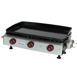 Plancha à gaz avec cuve et bâti en acier laqué
