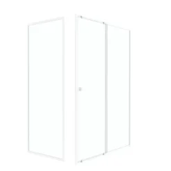 Porte de douche coulissante en verre trempé avec paroi de retour