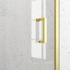 Porte de douche pivotante en or brossé