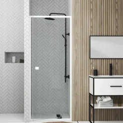 Porte de douche pivotante en verre trempé