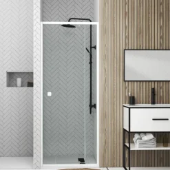 Porte de douche pivotante minimaliste extensible